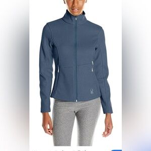 Spider Blue Fleece Jacket with Embroidered Designsize M